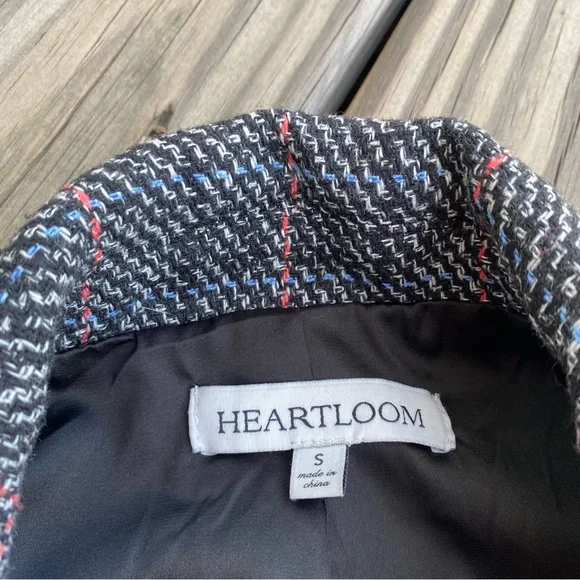 Heartloom Ivy Blazer Charcoal Plaid Button Front - Picture 4 of 15